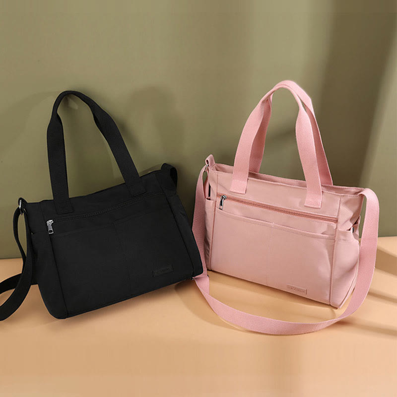 Minimalistic Nylon Tote Bag for Women – Large Handbag for School & Fitness
