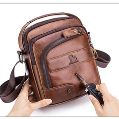 Genuine Leather Vintage Crossbody Bag for Men – Stylish Shoulder Bag - VOTVO