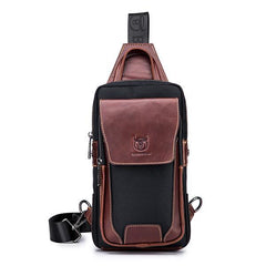 Genuine Leather Casual Sling Bag for Men - Fashionable Crossbody Shoulder Chest Bag