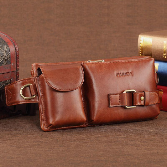 Vintage Multi - Carry Genuine Leather Sling Bag – Versatile Crossbody, Waist, and Sling Bag for Men and Women - VOTVO