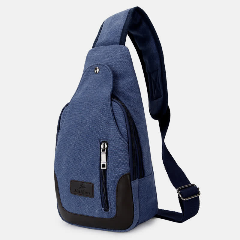 Canvas Sling Bag for Men - Outdoor Travel & Camping Chest Day Pack