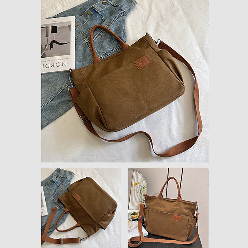 Simple Tote Bag for Women – Daily Portable Canvas Crossbody Bag
