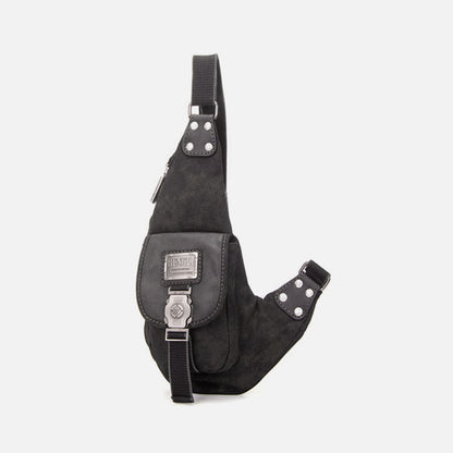 Multifunctional Canvas Chest Bag for Men – Leisure Crossbody Riding Bag