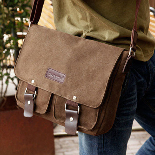 Messenger Bag for Men – Large Capacity Canvas Shoulder Bag for Casual & Daily Use