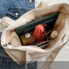 Tote Bag for Women – Plain Color with Badge Decor, Shoulder Bag - VOTVO