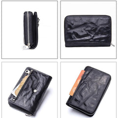 Genuine Leather Two Fold Multi - function Short Wallet - VOTVO