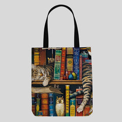 Cute Kitty Canvas Tote Bag – Multifunctional Handbag & Shoulder Bag for Daily Use