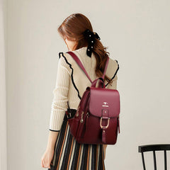 Backpack Purse for Women – Multi-Pocket PU Leather Travel Bag