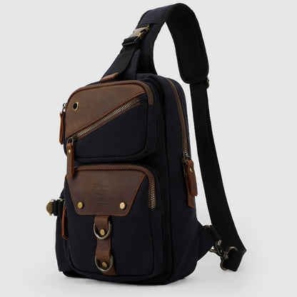 Sling Bag for Men – Retro Canvas Crossbody Chest Bag, Lightweight & Versatile for Daily Use and Travel - VOTVO