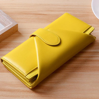 Retro Multi-Slot Genuine Leather Long Purse – Stylish Wallet for Women