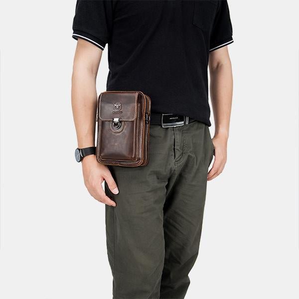 Genuine Leather Multifunctional Waist & Messenger Bag for Men – Versatile Crossbody & Shoulder Bag - VOTVO