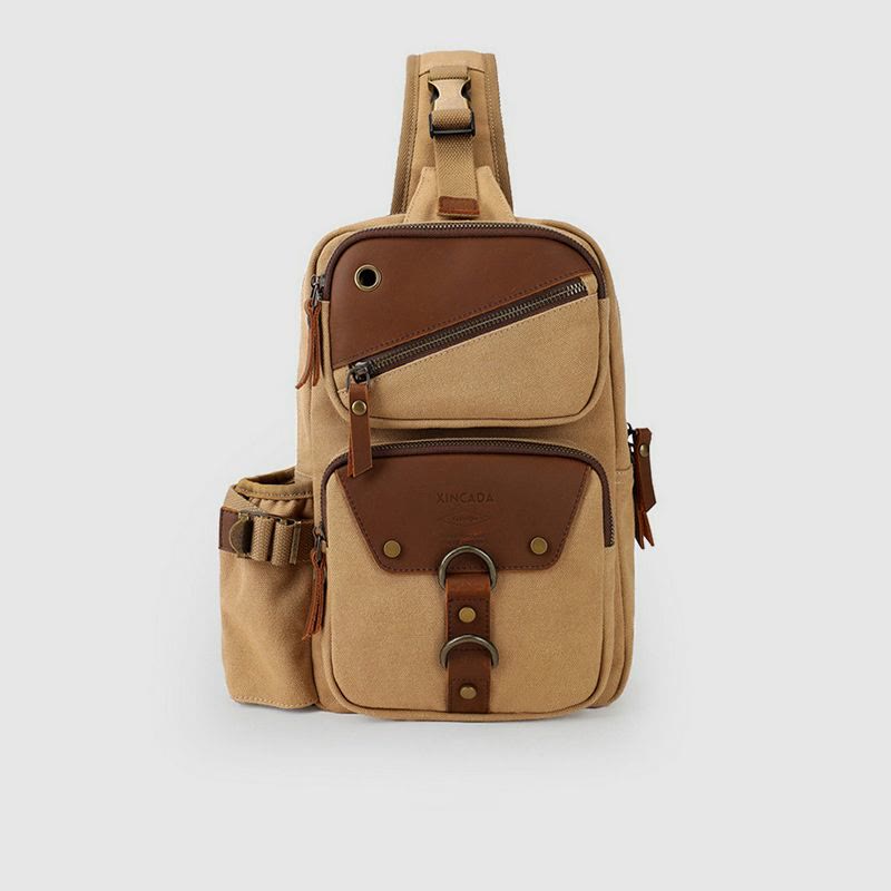 Sling Bag for Men – Retro Canvas Crossbody Chest Bag, Lightweight & Versatile for Daily Use and Travel - VOTVO