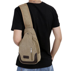 Canvas Sling Bag for Men - Outdoor Travel & Camping Chest Day Pack