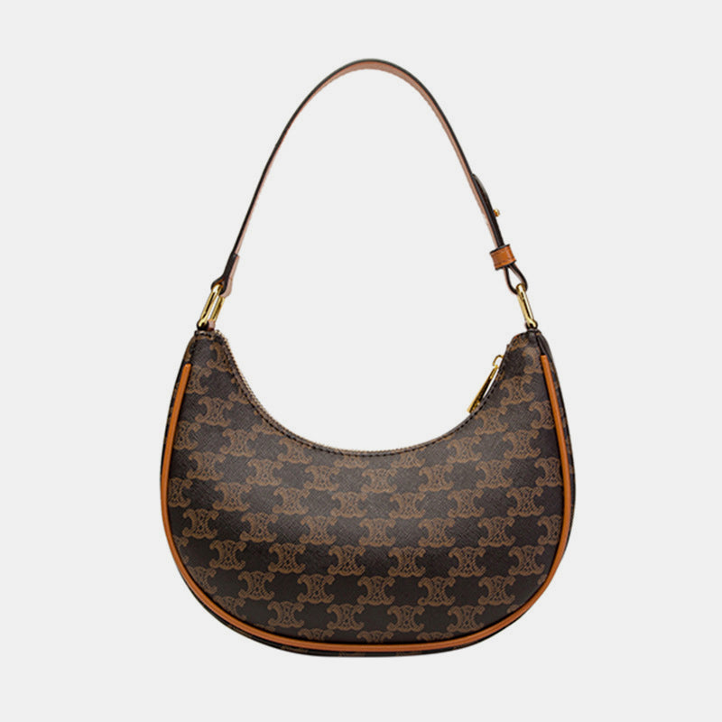 Retro Mini Dumpling Umhängetasche – Klassische Clutch aus PU-Leder mit Reißverschluss