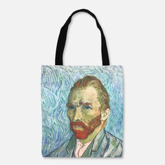 Bolso de mano para mujer - Bolso de playa de lona con pintura al óleo de cielo estrellado