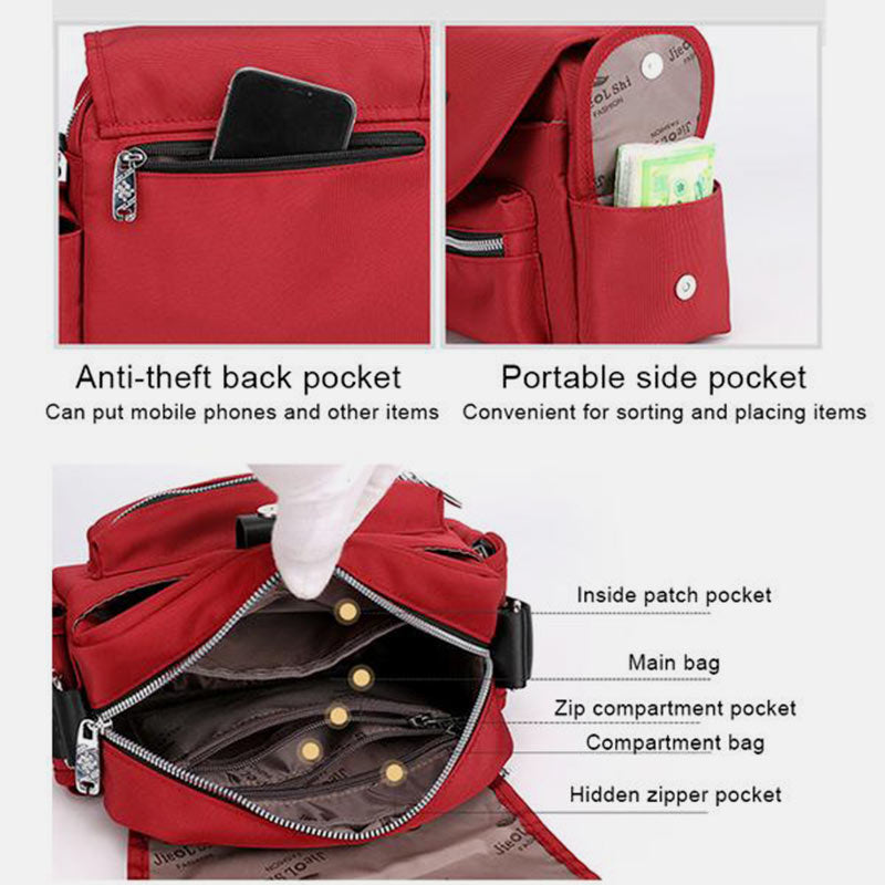 Waterproof Lightweight Large-Capacity Casual Crossbody Bag for Women