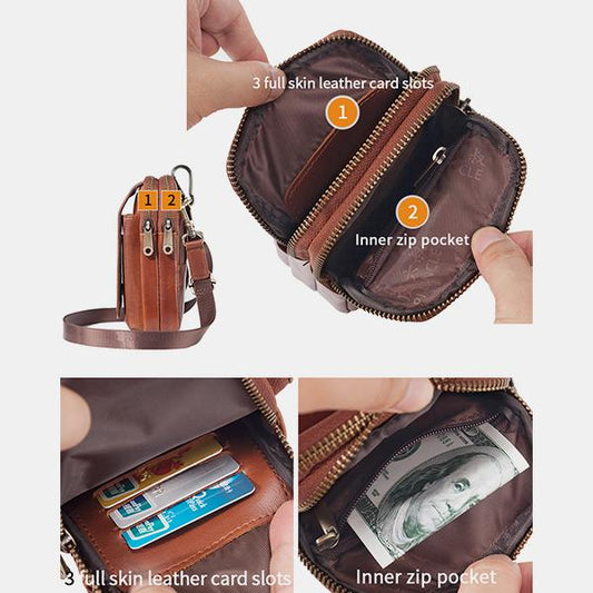 Genuine Leather Waist Bag – Multifunctional Messenger & Shoulder Bag for Men