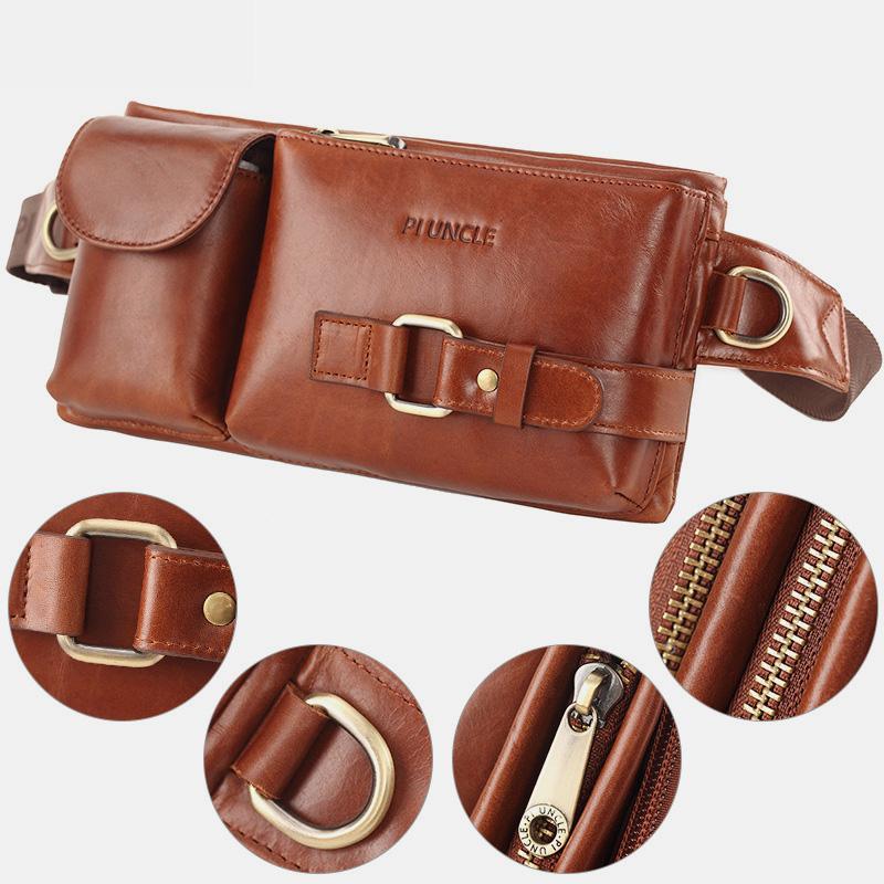 Vintage Multi-Carry Genuine Leather Sling Bag – Versatile Crossbody, Waist, and Sling Bag for Men and Women