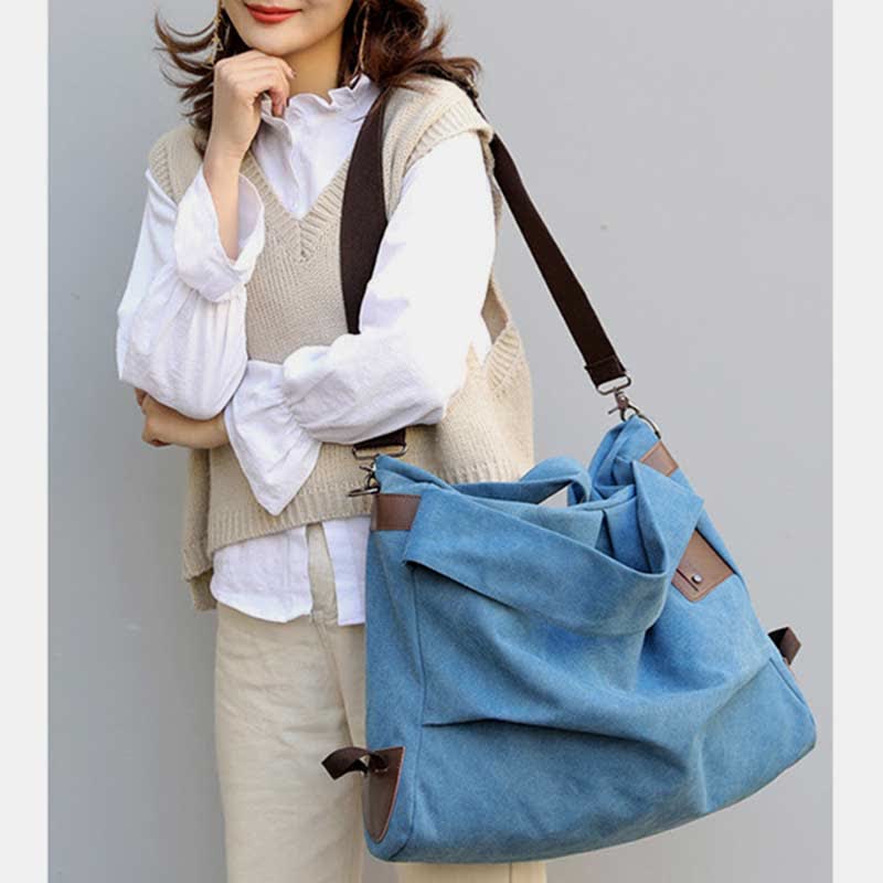 Large Capacity Canvas Handbag for Women – Crossbody Tote & Hobo Bag - VOTVO