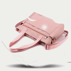 Minimalistische Nylon-Tragetasche für Damen – Große Handtasche für Schule &amp; Fitness