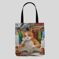 Cute Kitty Canvas Tote Bag – Multifunctional Handbag & Shoulder Bag for Daily Use