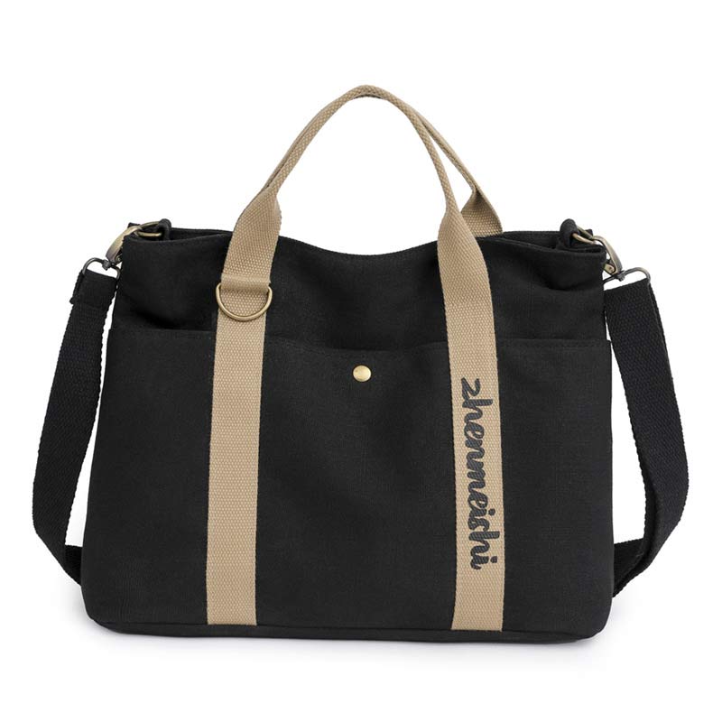 Reusable Canvas Tote Bag – Water-Resistant Crossbody Shoulder Bag