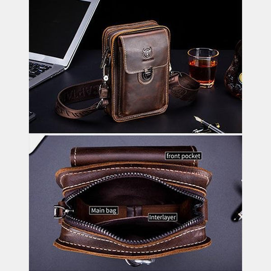 Genuine Leather Multifunctional Waist & Messenger Bag for Men – Versatile Crossbody & Shoulder Bag - VOTVO