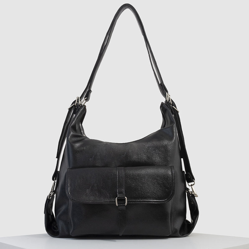 2-in-1 Convertible Leather Tote Backpack – Retro Shoulder Bag & Travel Day Pack