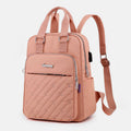 Lightweight Embossed Embroidery Backpack with USB Charging Port – Perfect for Women on the Go - VOTVO