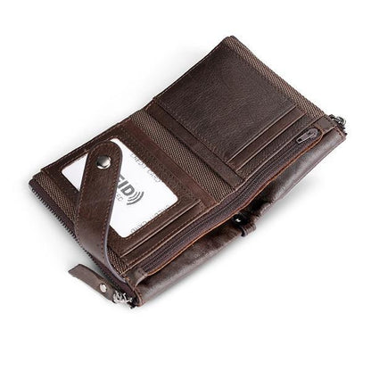 Genuine Leather RFID Small Wallet – Compact and Secure