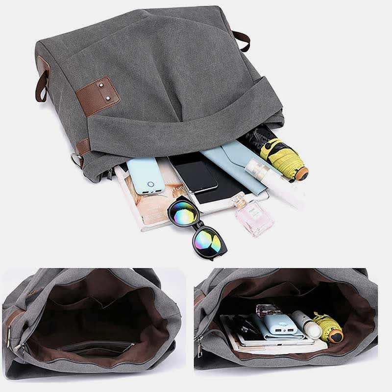 Large Capacity Canvas Handbag for Women – Crossbody Tote & Hobo Bag - VOTVO