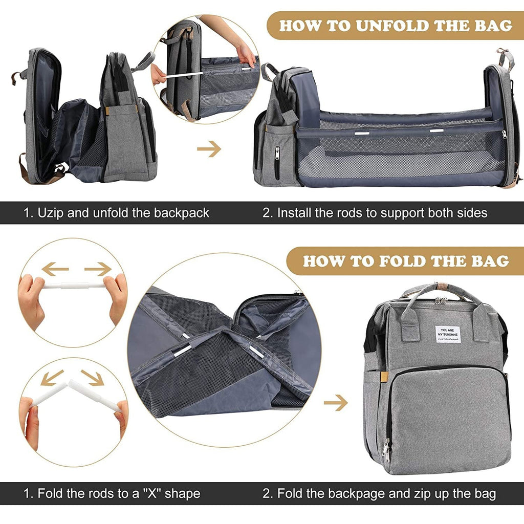 Diaper Bag Backpack with Changing Station – Waterproof Oxford, Multi-functional Design