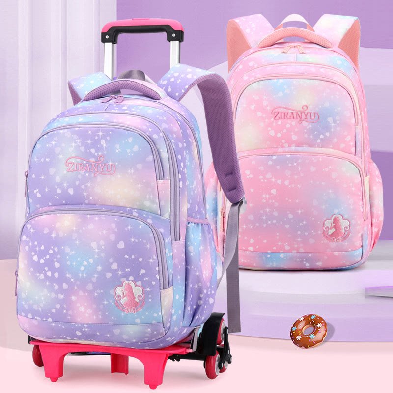 Durable Nylon Rolling Backpack for Kids – School Bag with Wheels, Adjustable Straps - VOTVO
