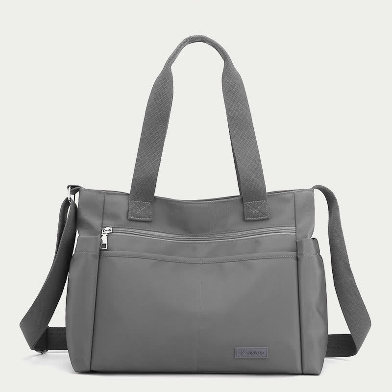Minimalistic Nylon Tote Bag for Women – Large Handbag for School & Fitness