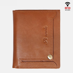 Anti-Theft Multi-Slot Small Wallet for Men – Genuine Leather, Secure & Compact Design