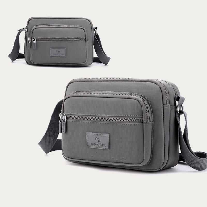 4-Zip Crossbody Bag – Lightweight Nylon Purse for Women