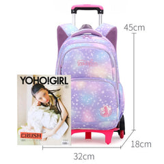 Durable Nylon Rolling Backpack for Kids – School Bag with Wheels, Adjustable Straps - VOTVO