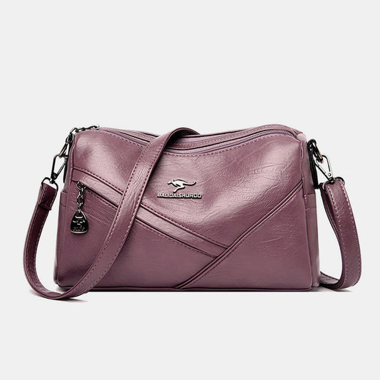 Retro Medium Sling Shoulder Bag for Women – Soft PU Leather Crossbody Handbag
