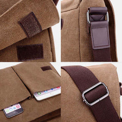 Canvas Messenger Bag for Men Travel Satchel Water Resistant Crossbody Bag - VOTVO